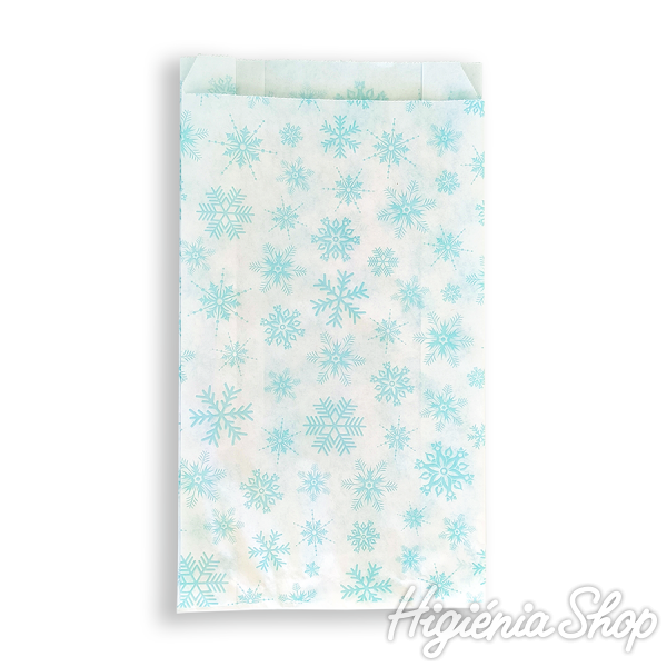 BontaBag 1 kg-os fehér papírtasak menta hópehely design mintával - 100 db