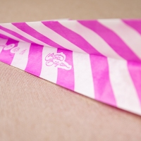 BontaBag 1 kg-os papírtasak lila-fehér csíkos design mintával - 200 db