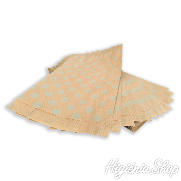 BontaBag 1 kg-os barna papírtasak mentazöld pöttyös design mintával - 100 db